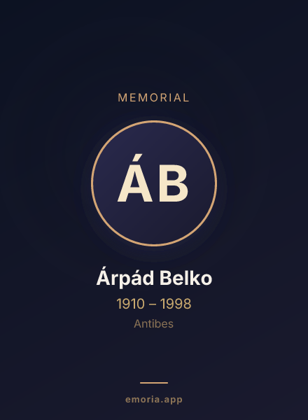 Memorial portrait of Árpád Belko