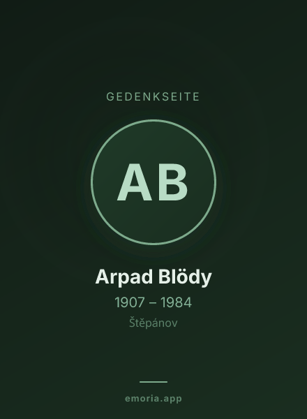 Gedenkportrait von Arpad Blödy