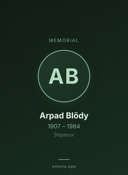 Memorial portrait of Arpad Blödy