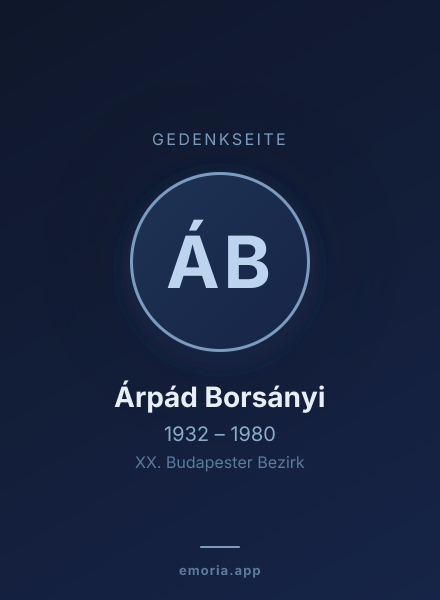 Gedenkportrait von Árpád Borsányi
