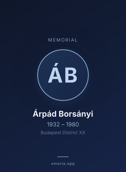 Memorial portrait of Árpád Borsányi