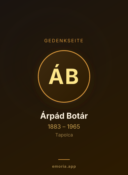 Gedenkportrait von Árpád Botár