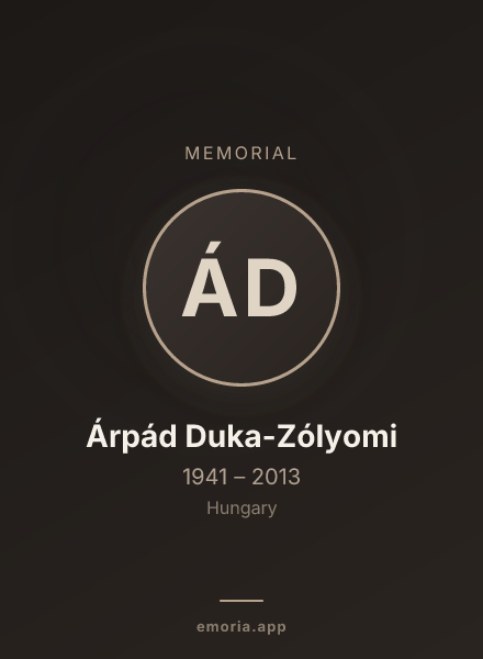 Memorial portrait of Árpád Duka-Zólyomi