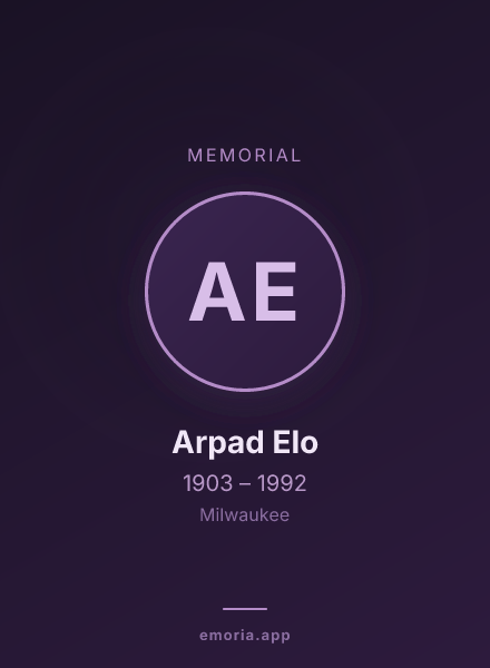 Memorial portrait of Arpad Elo