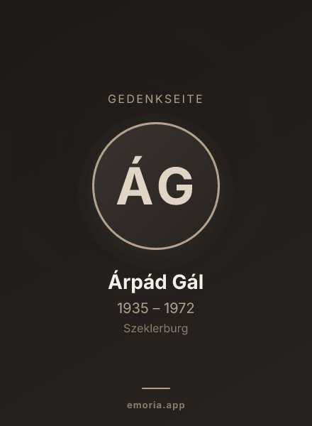 Gedenkportrait von Árpád Gál