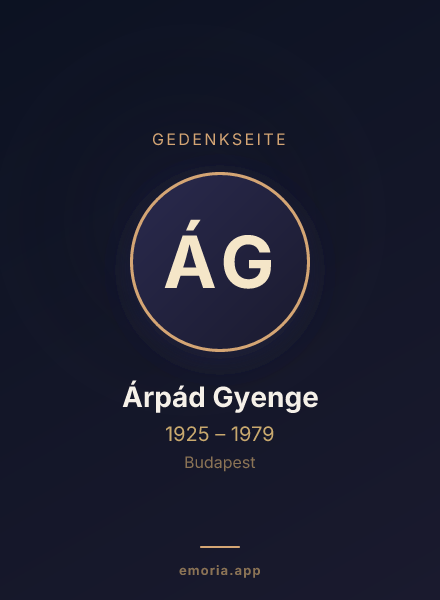 Gedenkportrait von Árpád Gyenge