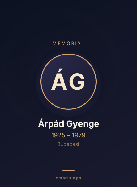 Memorial portrait of Árpád Gyenge