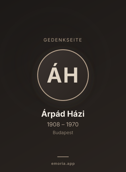 Gedenkportrait von Árpád Házi