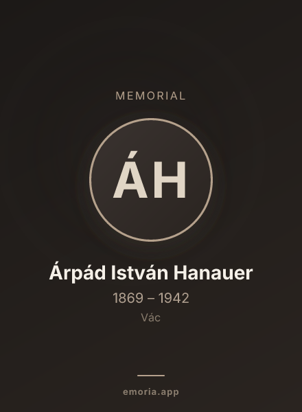 Memorial portrait of Árpád István Hanauer