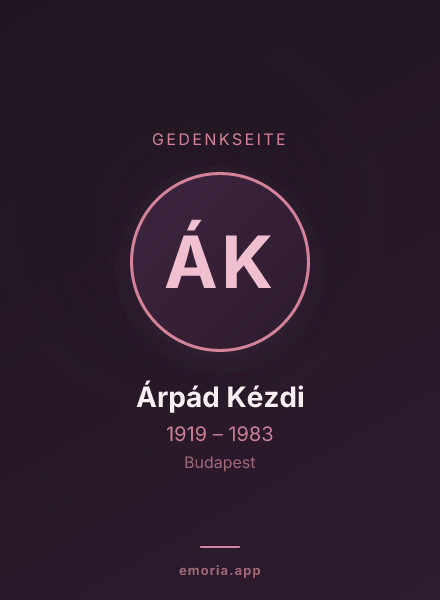 Gedenkportrait von Árpád Kézdi