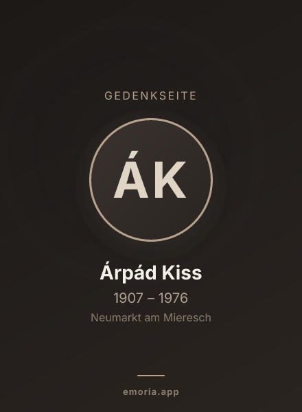 Gedenkportrait von Árpád Kiss