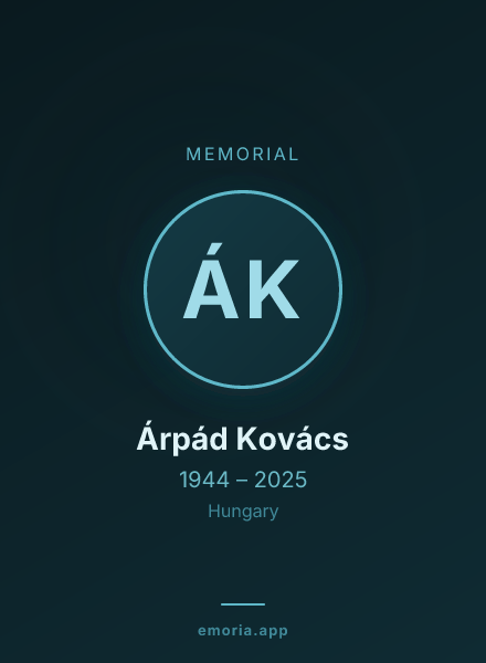 Memorial portrait of Árpád Kovács