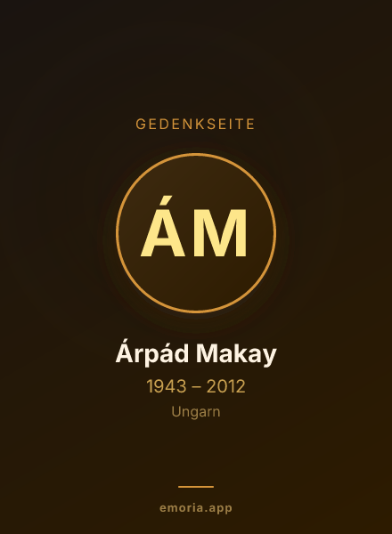 Gedenkportrait von Árpád Makay