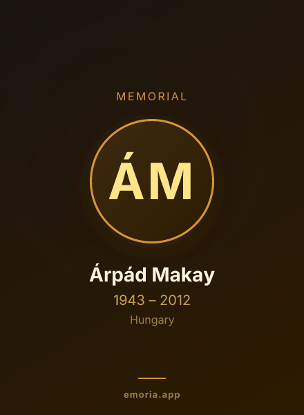 Memorial portrait of Árpád Makay
