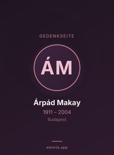 Gedenkportrait von Árpád Makay