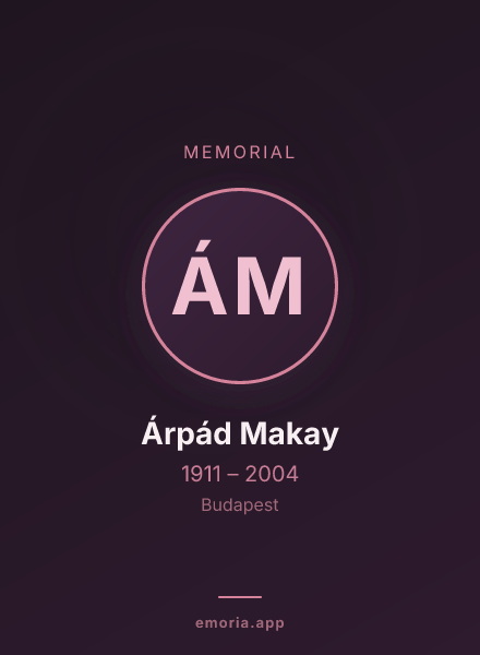 Memorial portrait of Árpád Makay