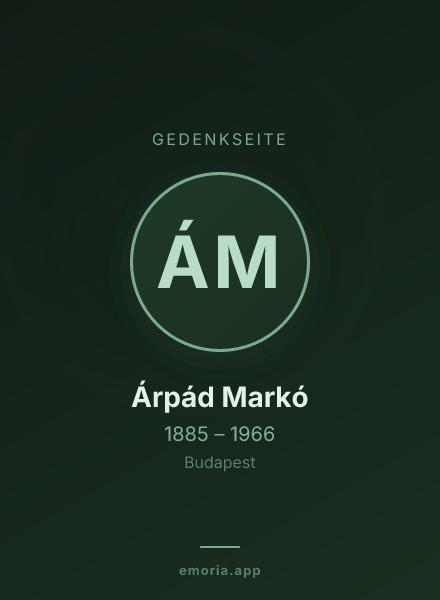 Gedenkportrait von Árpád Markó