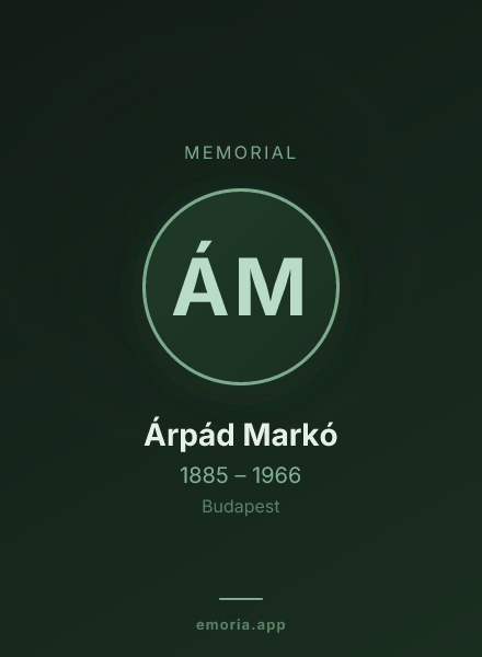 Memorial portrait of Árpád Markó