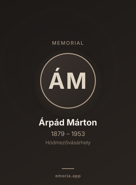 Memorial portrait of Árpád Márton