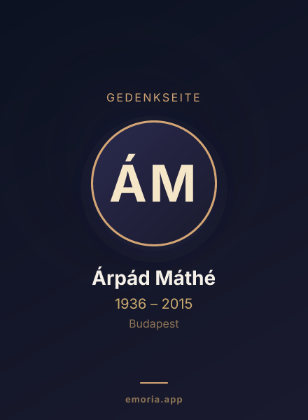 Gedenkportrait von Árpád Máthé