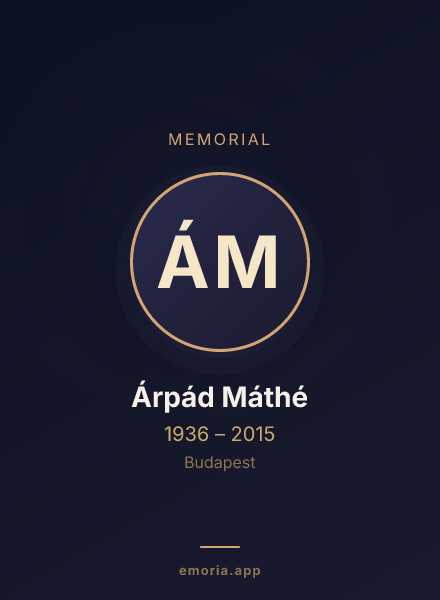 Memorial portrait of Árpád Máthé