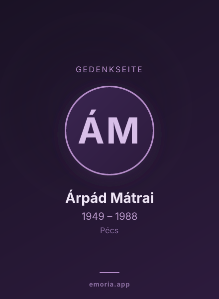Gedenkportrait von Árpád Mátrai