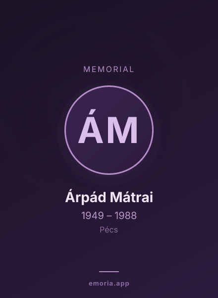 Memorial portrait of Árpád Mátrai