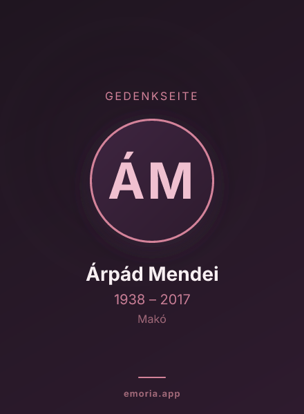 Gedenkportrait von Árpád Mendei