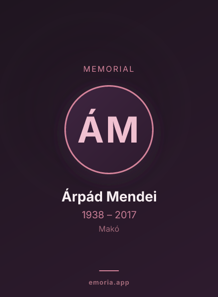 Memorial portrait of Árpád Mendei