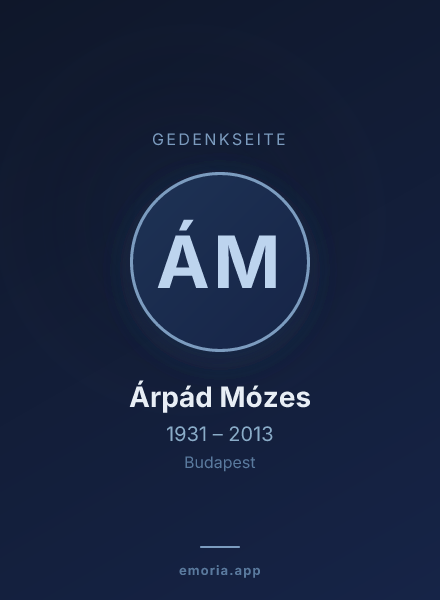 Gedenkportrait von Árpád Mózes