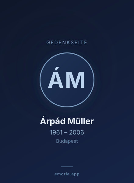 Gedenkportrait von Árpád Müller