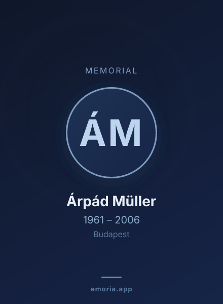 Memorial portrait of Árpád Müller