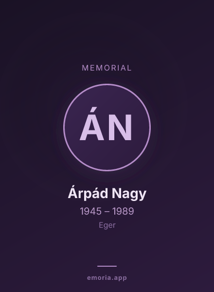 Memorial portrait of Árpád Nagy