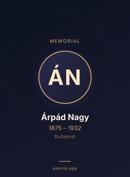 Memorial portrait of Árpád Nagy