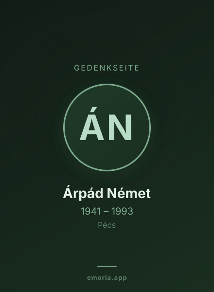 Gedenkportrait von Árpád Német