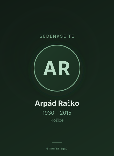 Gedenkportrait von Arpád Račko