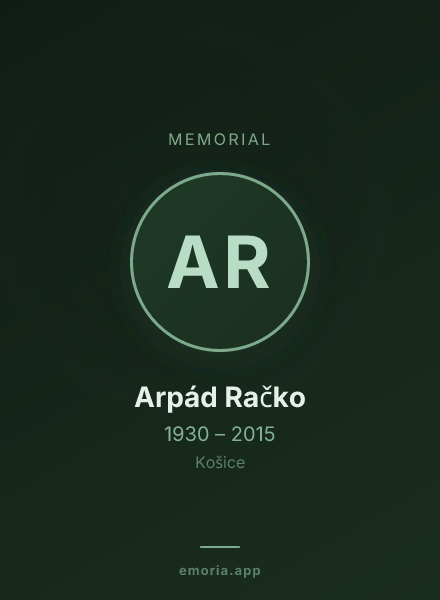 Memorial portrait of Arpád Račko