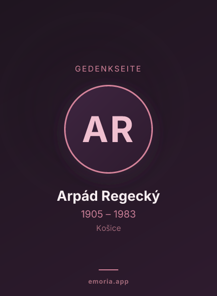 Gedenkportrait von Arpád Regecký