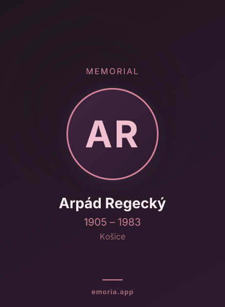 Memorial portrait of Arpád Regecký
