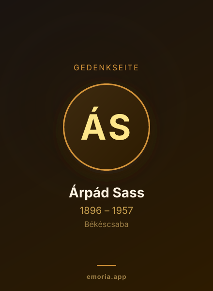Gedenkportrait von Árpád Sass