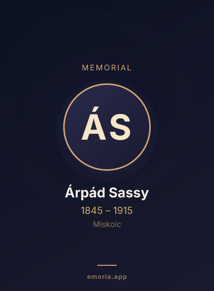 Memorial portrait of Árpád Sassy