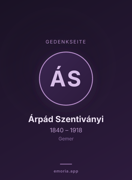 Gedenkportrait von Árpád Szentiványi