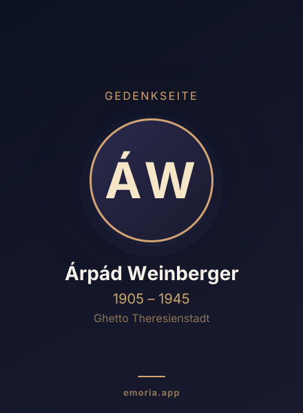 Gedenkportrait von Árpád Weinberger