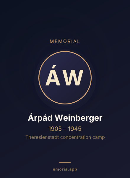 Memorial portrait of Árpád Weinberger