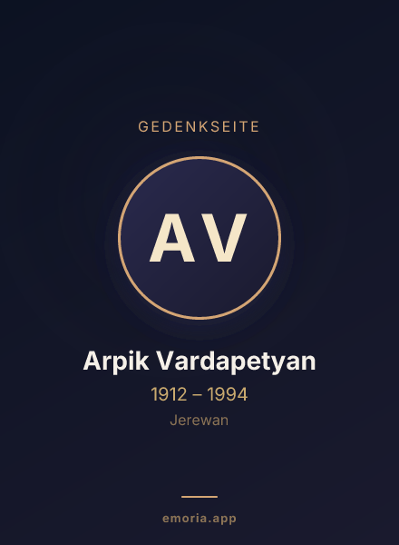 Gedenkportrait von Arpik Vardapetyan