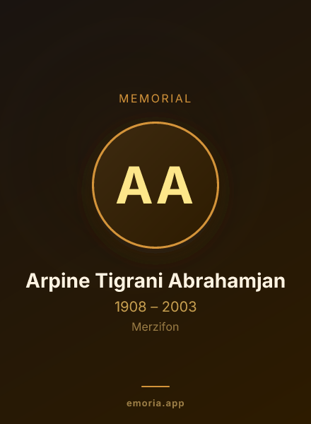 Memorial portrait of Arpine Tigrani Abrahamjan