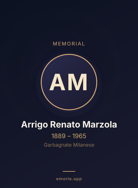 Memorial portrait of Arrigo Renato Marzola