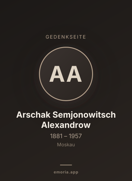 Gedenkportrait von Arschak Semjonowitsch Alexandrow