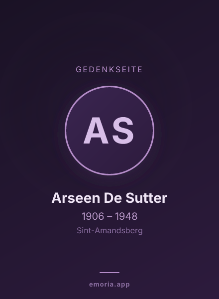 Gedenkportrait von Arseen De Sutter
