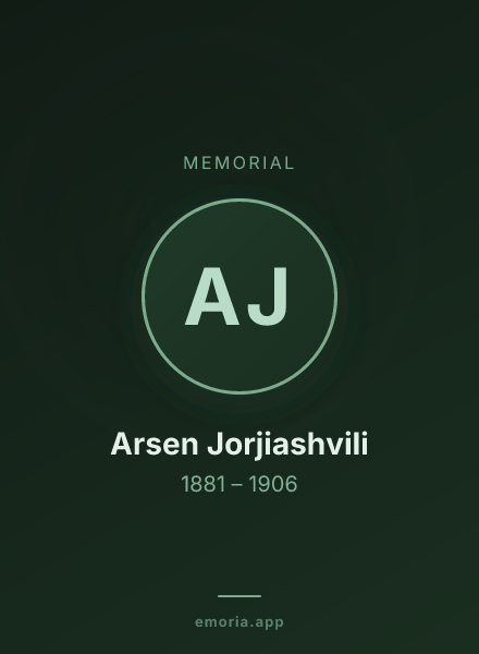 Memorial portrait of Arsen Jorjiashvili